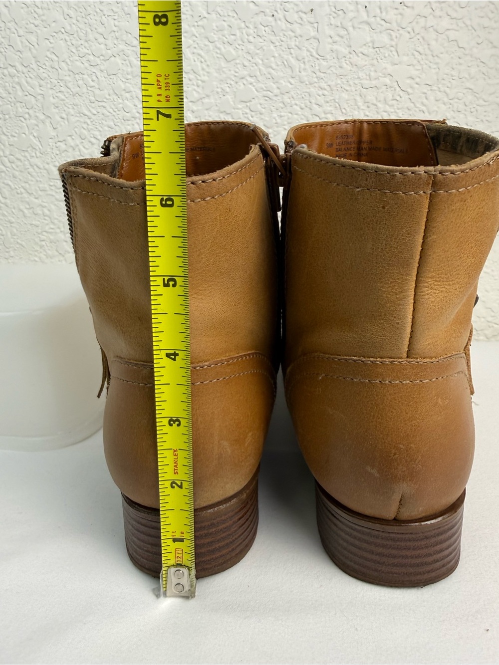 Comfortiva | Leather Ankle Booties | Leopard Zip Accent | 9W - Picture 13 of 13